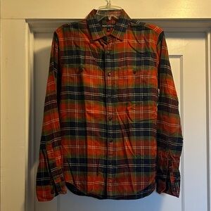 J. Crew Mercantile Men's Red Plaid Shirt - Size Small